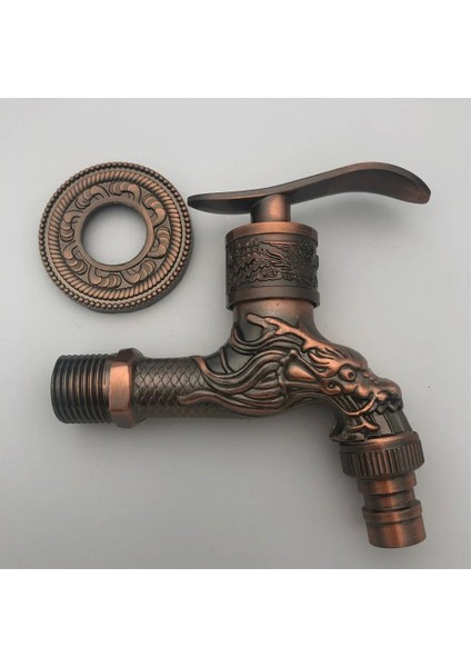 No.13 Tarzı Duvara Montaj Bibcock Antik Ejderha Oyma Pirinç Retro Küçük Musluk Dekoratif Açık Bahçe Musluk Çamaşır Makinesi Paspas Wc Musluklar (Yurt Dışından)