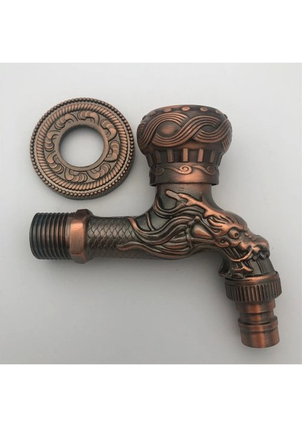 No.14 Tarzı Oyma Duvar Şişe Musluk Bibcock Çinko Alaşım Retro Musluk Dekoratif Açık Bahçe Musluk Çamaşır Makinesi Paspas Dokunun (Yurt Dışından)