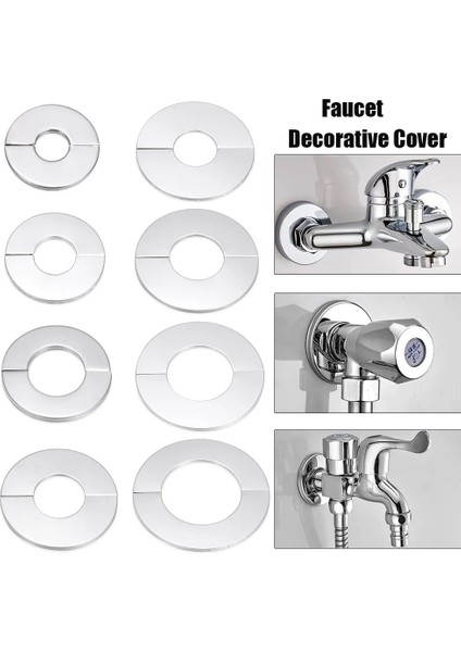 100X42X5MM Stili Yeni Paslanmaz Çelik Su Borusu Musluk Dekoratif Kapak Kendinden Yapışkanlı Boru Duvar Musluk Aksesuarları Dekoratif Kapak Kapakları (Yurt Dışından) fırsatları