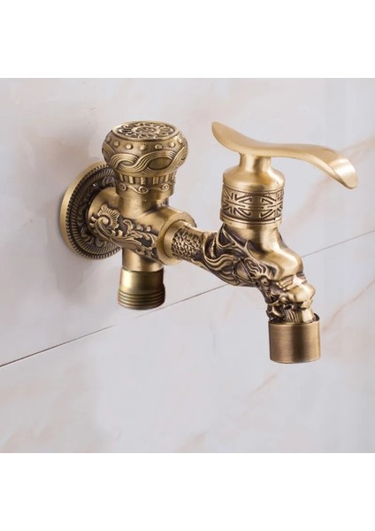 K Tarzı Anituqe Bronz Çamaşır Makinesi Vinç Dekoratif Açık Musluk, Vintage Bahçe Bibcock Musluk Duvara Monte Paspas Musluk Pirinç Wf (Yurt Dışından) modelleri