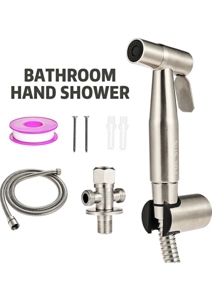 Siyah 1 Adet Tarzı El Tuvalet Bide Musluk Püskürtücü Paslanmaz Çelik Banyo El Bide Püskürtme Seti Tuvalet Kendi Kendini Temizleyen Duş Başlığı Hiçbir Yumruk (Yurt Dışından) fırsatları