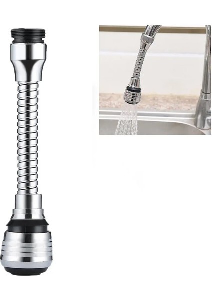 Kısa Stil Mutfak Musluk Su Tasarrufu Yüksek Basınç Memesi Musluk Adaptörü Banyo Lavabo Sprey Banyo Duş Dönebilen Aksesuarları (Yurt Dışından)