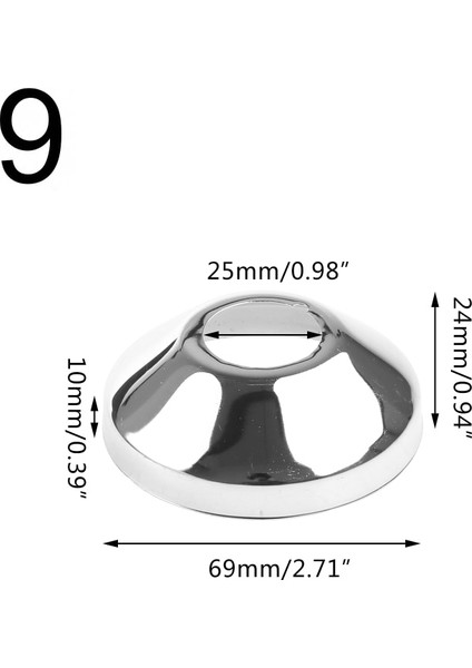 50X21X12MM Tarzı Yuvarlak Rozet Plaka Duvar Parçalı Flanş Musluk Boru Deliklerini Güzelleştirmek, Kapatmak, Kapatmak Için Dekoratif Kapak 11XA (Yurt Dışından)