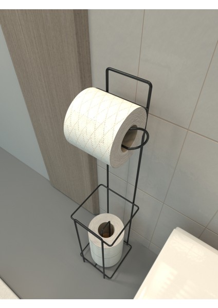 Tuvalet Kağıtlığı Wc Kağıtlık Yedekli Metal Tuvalet Kağıdı Standı Tutacağı Askısı