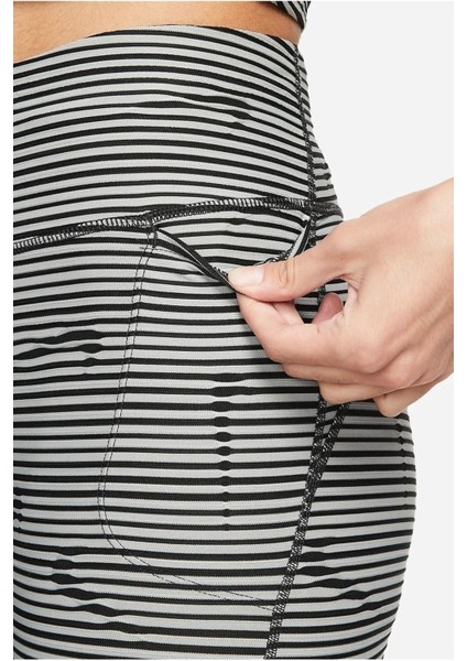 Dri-Fit Mid Rise Leggings 7/8 3 Cepli Toparlayıcı Tayt Siyah Gri modelleri