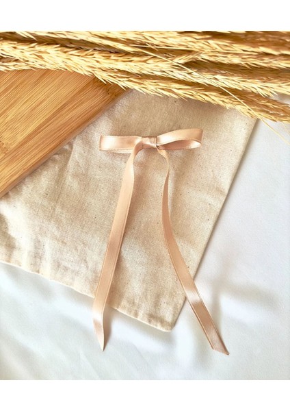 Saten Kurdele Fiyonk Klipsli Toka