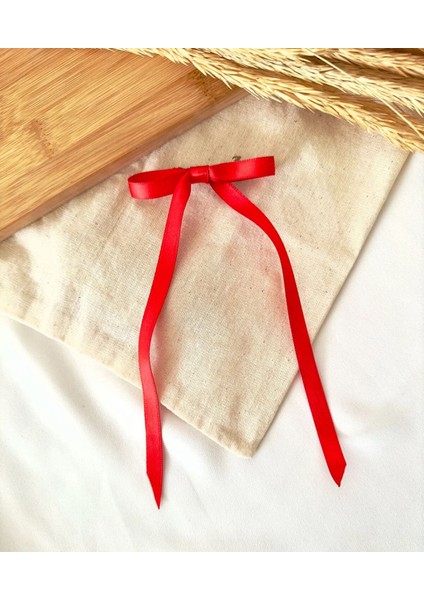 Saten Kurdele Fiyonk Klipsli Toka