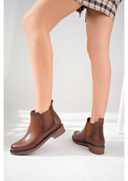 Kadın Taba Cilt Çift Lastikli Bot fiyatları