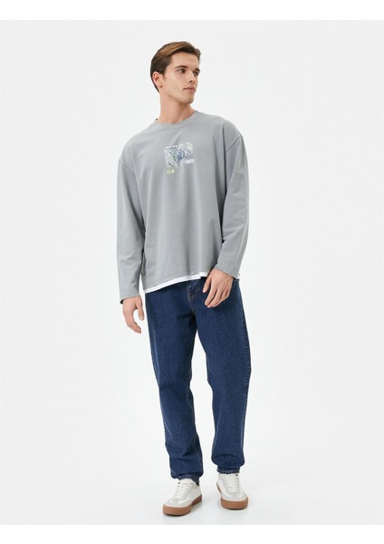 4WAM70245MK 044 Grı Erkek Jersey Sweatshırt fiyatları