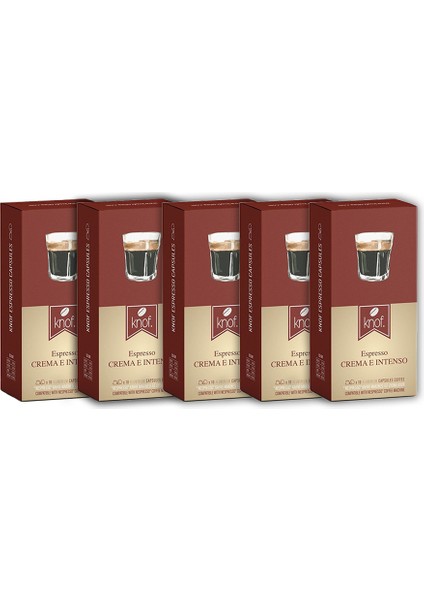 Coffee Crema E Intenso Espresso Kapsül Kahve 5 Kutu 50 Adet Nespresso Uyumlu