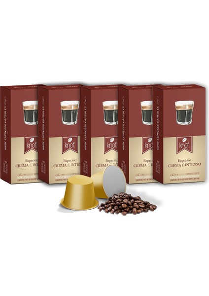 Coffee Crema E Intenso Espresso Kapsül Kahve 5 Kutu 50 Adet Nespresso Uyumlu