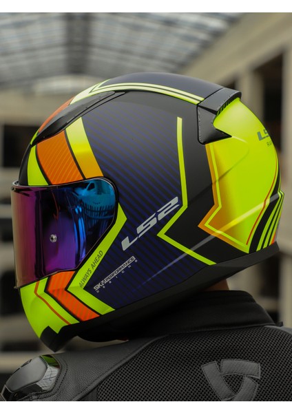 Rapıd 2 Extra Mat Neon Sarı-Navy Mavi Kask