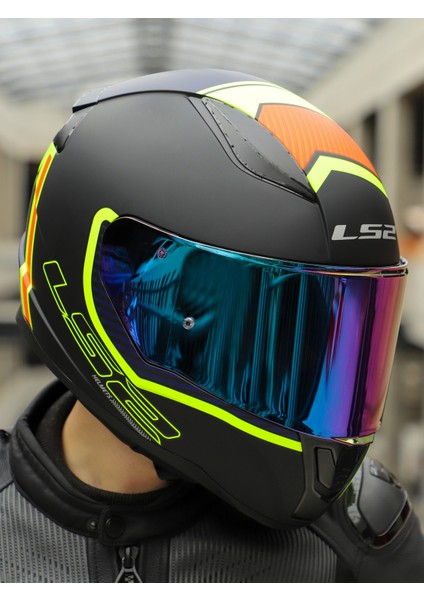 Rapıd 2 Extra Mat Neon Sarı-Navy Mavi Kask