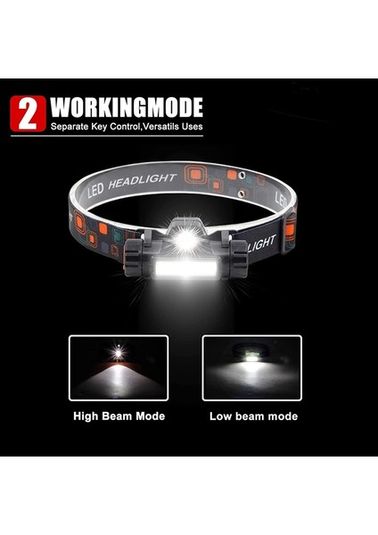 Fasdaga Şarj Edilebilir Xpe + Cob Kafa Işığı, Su Geçirmez Kafa Işığı El Feneri, Ayarlanabilir Kafa Işığı, Bisiklete Binme, Koşu, Balık Tutma Vb. (Yurt Dışından) fiyatları