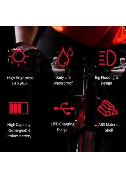 Vurgulayın Bisiklet Far Bisiklet Kornası Işık USB Şarj Gece Sürme Aydınlatma Lambası 3 Modu (Yurt Dışından) fiyatları