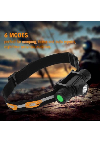 Su Geçirmez USB Şarj Edilebilir Bisiklet Dış Mekan LED Farlar Kafa Işık El Feneri (Yurt Dışından)