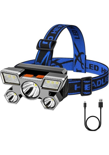 Dahili 18650 Pil ile 5 LED USB Far Açık Kamp Far (Yurt Dışından) fiyatları