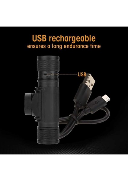 Açık Su Geçirmez USB Şarj Edilebilir Bisiklet LED Far Başkanı Işık El Feneri (Yurt Dışından) fiyatları