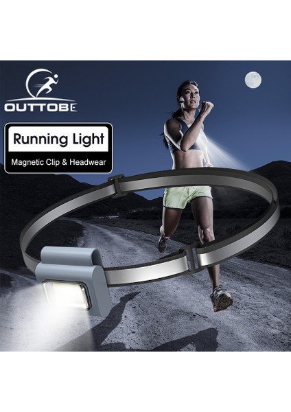 Outtobe Far Çok Fonksiyonlu Far Mini Gece Farları Spor Göğüs Lambası Açık Hava Su Geçirmez Farlar Koşu Balıkçılık Yürüyüş Için Manyetik Klipsli Acil Işık (Yurt Dışından)