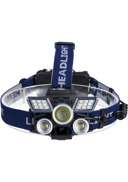 Mod Çalışma Far USB Şarj Edilebilir Su Geçirmez Far Yürüyüş Balıkçılık Acil Durum Işığı (Pilsiz) (Yurt Dışından)