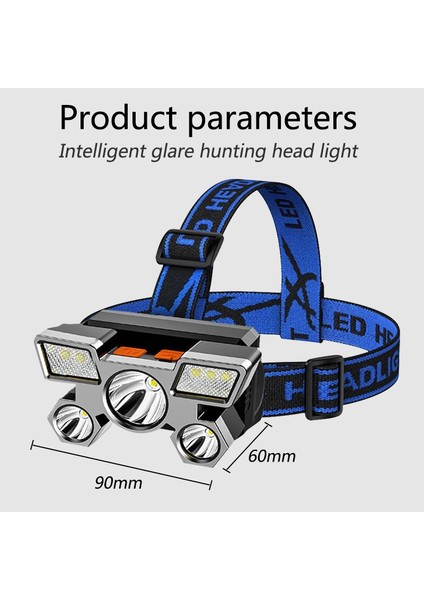 5led Dahili 18650 Pil ile USB Şarj Edilebilir Taşınabilir El Feneri Fener Far Açık Kamp Far Açık Kafa Lambası (Yurt Dışından) fiyatları