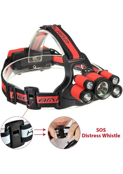 7x Xm-L T6 LED 40000LM Far USB Şarjlı Far Kafası (Yurt Dışından)