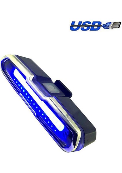 Quanbu LED Bisiklet Kuyruk Lambası Kırmızı ve Mavi USB Şarj Edilebilir Su Geçirmez Süper Parlak Çok Amaçlı Acil Durum Işığı (Yurt Dışından)