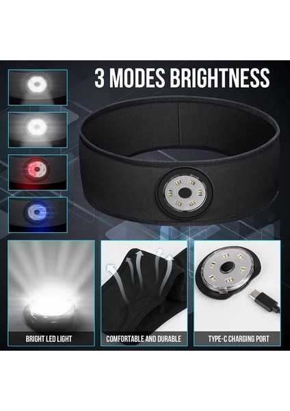 Şarj Edilebilir Gece Lambası LED Kamp Işığı LED Far Çalışan Işık Kafa Bandı 6000K Beyaz Işık, Sos Işığı (Yurt Dışından) fiyatları