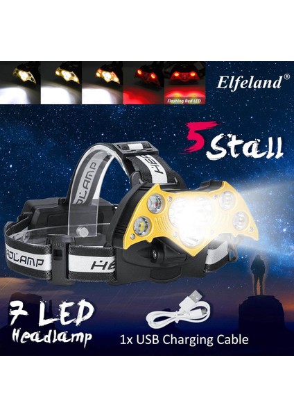 90000LM T6 7x LED Far Far Şarj Edilebilir Sos USB 18650 El Feneri El Feneri (Yurt Dışından)