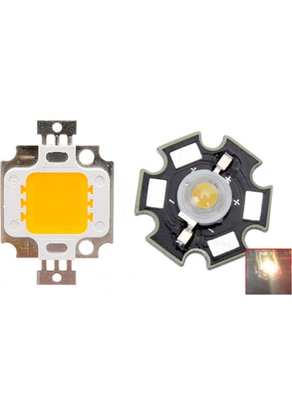 3W Yüksek Yıldız LED Işık Lamba Ampulü (Beyaz) ve 10W LED Cob Çip Projektör Projektör Spot Işığı Lamba Açık Sarı (Yurt Dışından)