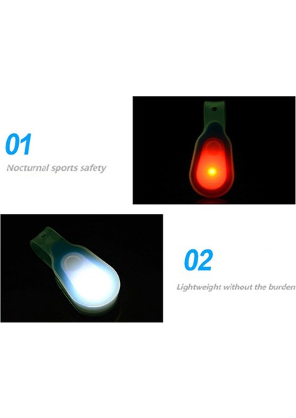 Adet LED Flaş Giyim Üzerine Klipsli LED Manyetik S Koşu Düğmesi Silikon Klipsli Lamba Yürüyüş Için Koşu Mavi (Yurt Dışından)