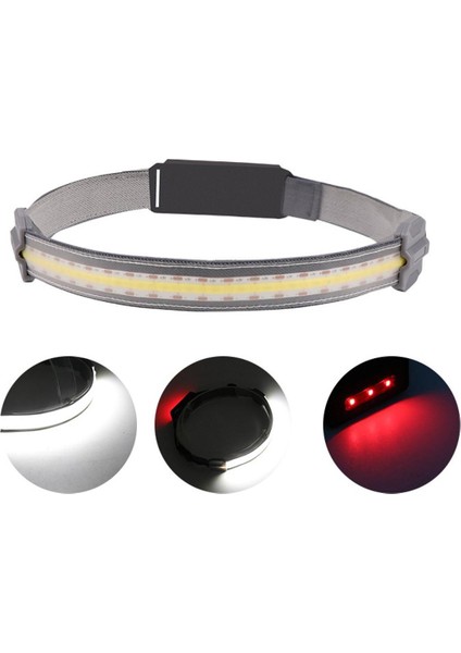 USB Şarj Edilebilir Ön + Arka Cob + LED Far Dış Mekan Gece Koşusu 10W 3 Mod Güçlü Işık/beyaz Işık/yanıp Sönen Ayarlanabilir Far Kırmızı Uyarı Işığı ile Gece Kamp Avcılık Yürüyüş Için (Yurt Dışından)