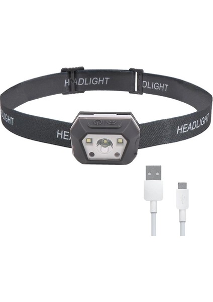 Led+Xpe Mini Farlar Plastik Kaplamalı USB Şarj Indüksiyonlu Küçük Farlar Balıkçılık Dayanıklı Farlar (Yurt Dışından)