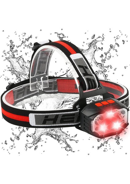 Zoroom Şarj Edilebilir LED Kafa Işık Lambası, 1100 Lümen Kırmızı Işık 7 Modlu Parlak Far, Dış Mekan Su Geçirmez Farlar (Yurt Dışından)