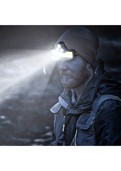 Süper Parlak Cob LED Far 3 Mod Su Geçirmez El Feneri USB Şarj Edilebilir Far, Açık Hava Sporları Kamp Bisiklet Yürüyüş Balıkçılık Için Dahili Pil ile (Yurt Dışından) fiyatları