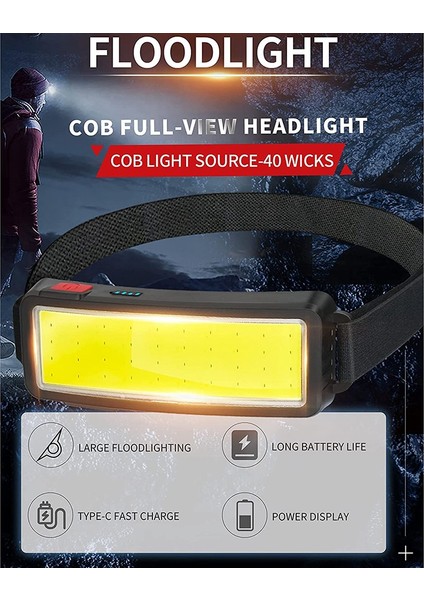 LED Far El Feneri 2000 Lümen USB Şarj Edilebilir Cob Projektör (Yurt Dışından) fiyatları