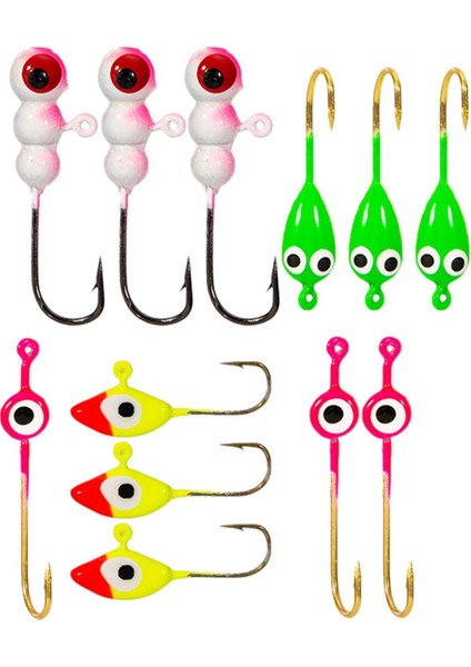 Nxfdsıoz 12 Adet Balık Yalancı Yem Kafa Kanca Seti Balıkçılık Lures Jig Kafa Yem Yumuşak Solucan Karides Lures Tatlı Su Tuzlu Su Balıkçılık (Yurt Dışından)