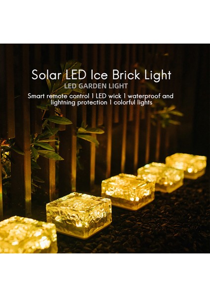LED Güneş Buz Kare Işıklar Renk Değişimi Açık Tuğla Lamba Bahçe Avlu Yolu Veranda Merdiven Dekorasyon Için E (Yurt Dışından) fiyatları