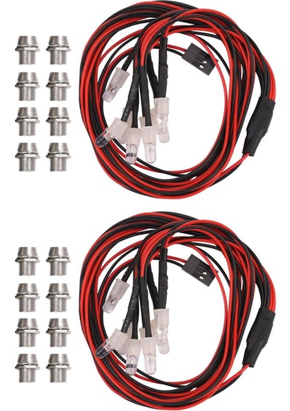2x 8 LED Yükseltme Parçaları 5mm Beyaz Renk Kırmızı Renkli LED Işık Seti Hsp Rc Arabalar Için (Yurt Dışından)