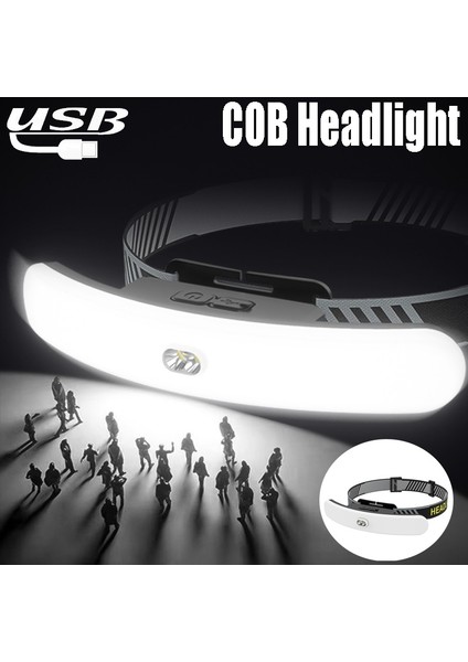 Güçlü Işık Cob LED Far USB Şarj Edilebilir Büyük Projektör Koşu Işıkları Dış Mekan Tamir Lambası Farlar Kapalı Açık Için (Yurt Dışından)