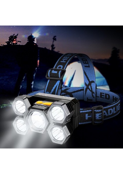 Kafaya Monte Aydınlatma 5 LED Güçlü Işık Far LED Kafaya Monte El Feneri Açık Gece Lambası Çalışma Lambası LED Far (Yurt Dışından)