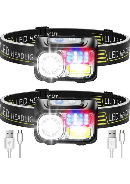 Paket USB LED Kafa Işık, 1200 Lümen Hareket Sensörü Su Geçirmez Far (Yurt Dışından)