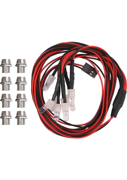 Hsp Rc Arabalar Için 8 LED 5mm Beyaz Renk Kırmızı Renkli LED Işık Seti (Yurt Dışından)