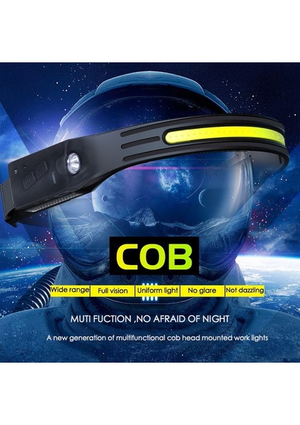 Süper Parlak Cob + LED Sensör Far USB Şarj Edilebilir El Feneri Ayarlanabilir Aydınlatma Açık Hava Sporları Için Acil Durum Far Kamp Bisiklet Yürüyüş Balıkçılık (Yurt Dışından) fiyatları