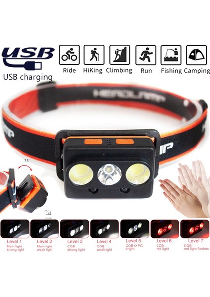 Şarj Edilebilir LED Mıknatıs Far Gövde Hareket Sensörü Far Kamp El Feneri Far (Yurt Dışından)