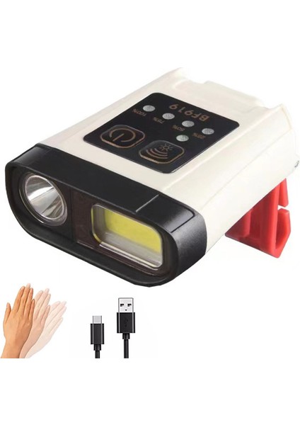 Bisiklet LED Işıkları Kafa Lambası Su Geçirmez Gece Açık Sürme Bisiklet Balıkçılık Işıkları USB Şarj Kafaya Monte Akıllı Indüksiyon Kap Klip Lambalar (Yurt Dışından)