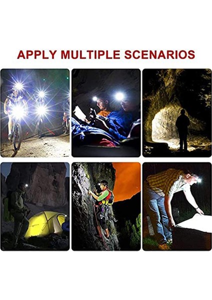 Kırmızı Işıklı 8 LED 2500 Yüksek Lümen Parlak Far, 8 Mod (Yurt Dışından)