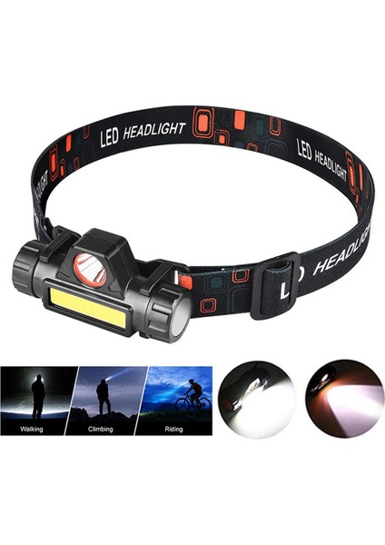 Far El Feneri USB Şarj Edilebilir LED Far Ipx4 Kamp Yürüyüş Için Su Geçirmez Kafa Işıkları (Yurt Dışından)