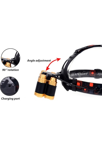 90000LM Elfeland 5xt6 LED Far Şarj Edilebilir Far Kafa Lambası Torch +18650 (Yurt Dışından) fiyatları