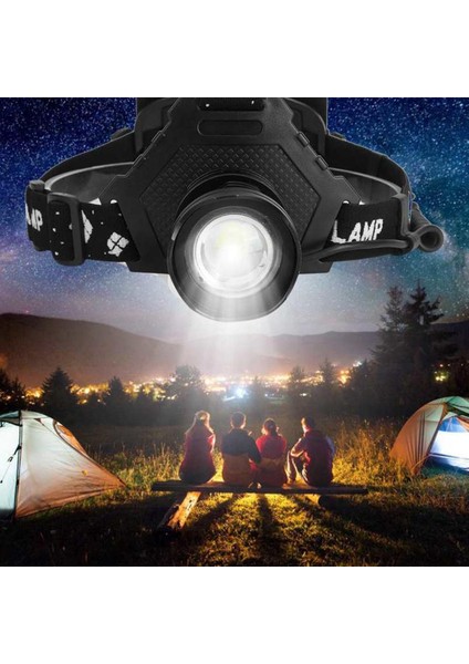 Balıkçılık Far Güçlü Işık XHP70 USB Şarj Teleskopik Zoom Kafa Lambası Dış Aydınlatma (Yurt Dışından)